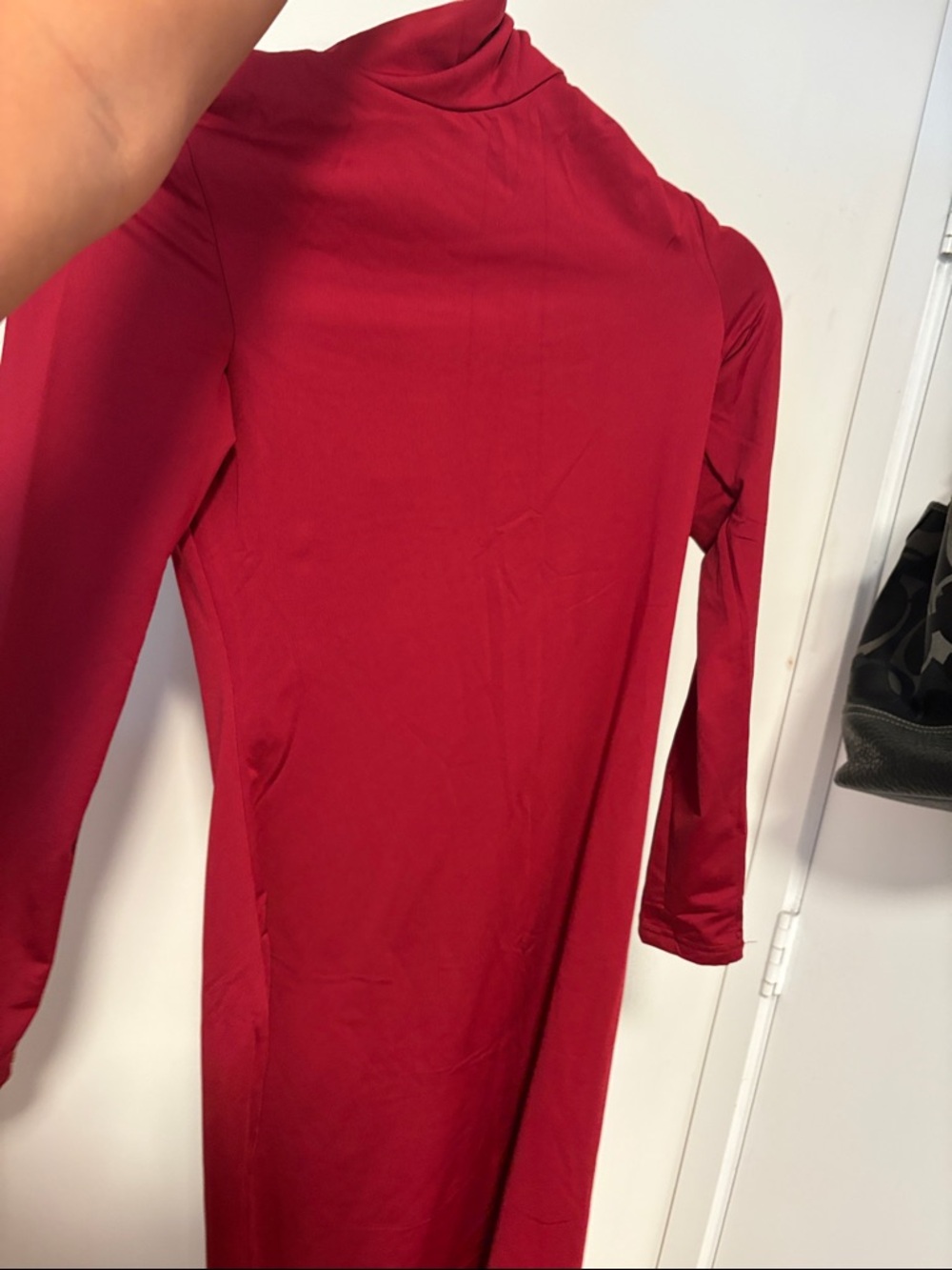 Long Sleeve Red Turtleneck Dress